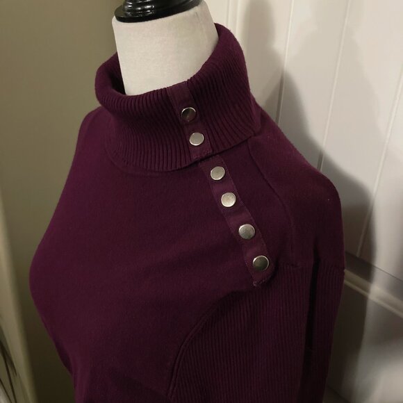 ADDITION ELLE Vintage dark plum purple turtleneck sweater MEDIUM LARGE XL 1X top - Picture 6 of 15